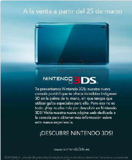 Nintendo 3DS, a la venta el 25 de Marzo
